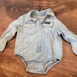 Wrangler Light Blue Baby Onesie